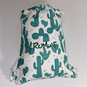 ROMWE || NWOT - Green & White Cactus Printed Bag.